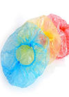 Elastik Renkli Şeritli Çok Boyutlu Polietilen Tek Kullanımlık Plastik Saç Kapakları