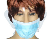 Plastik sıvı itici kalkan ile hastane mavi tek kullanımlık tıbbi maske