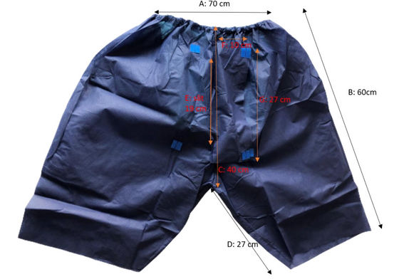 Nonwoven 45g Tek Kullanımlık Tıbbi Önlükler Koyu Mavi Tek Kullanımlık Kolonoskopi Pantolonları
