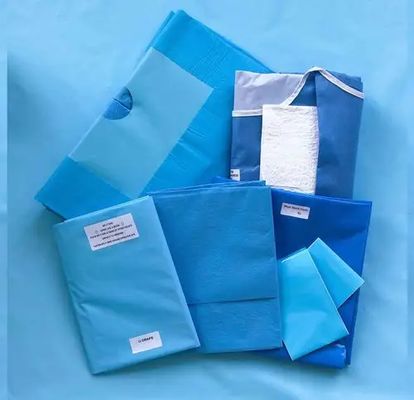 Steril EO Tek kullanımlık cerrahi paketler Tıbbi malzemeler Hastaneler için uygun aksesuarlar Klinikler ve cerrahi merkezler